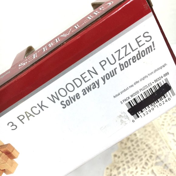 3 Pack Wood PuzzlesTotes Giftables  NIP - Picture 9 of 9